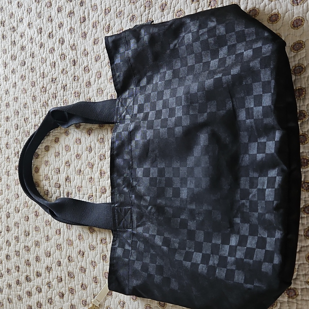 Canvelle Limited Edition Black Checkered Tote, EUC